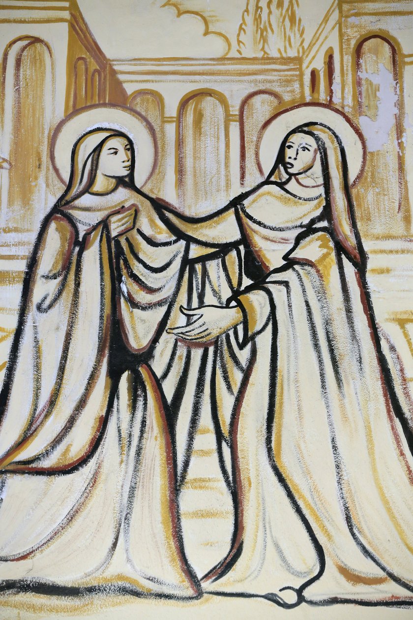 Lome Sacred Heart Cathedral. The Visitation ( the visit of Mary with Elizabeth as recorded in the Gospel of Luke ). Lome. Togo بواسطة غير معروف