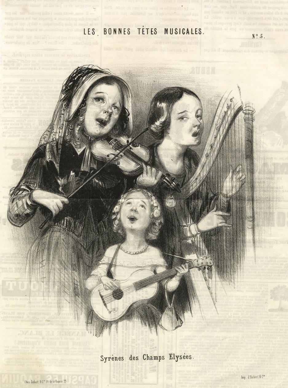 حوريات الشانزليزيه (Charivari) ، باريس 1846 (نقش) بواسطة فنان غير معروف