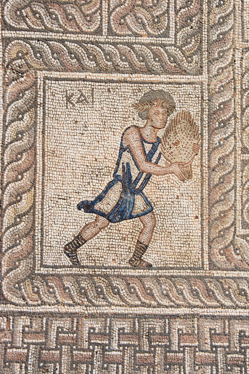 Mosaics in the Roman Agora (5th Century AD), Delphi (??????), Peloponnese, Greece (photo) بواسطة غير معروف