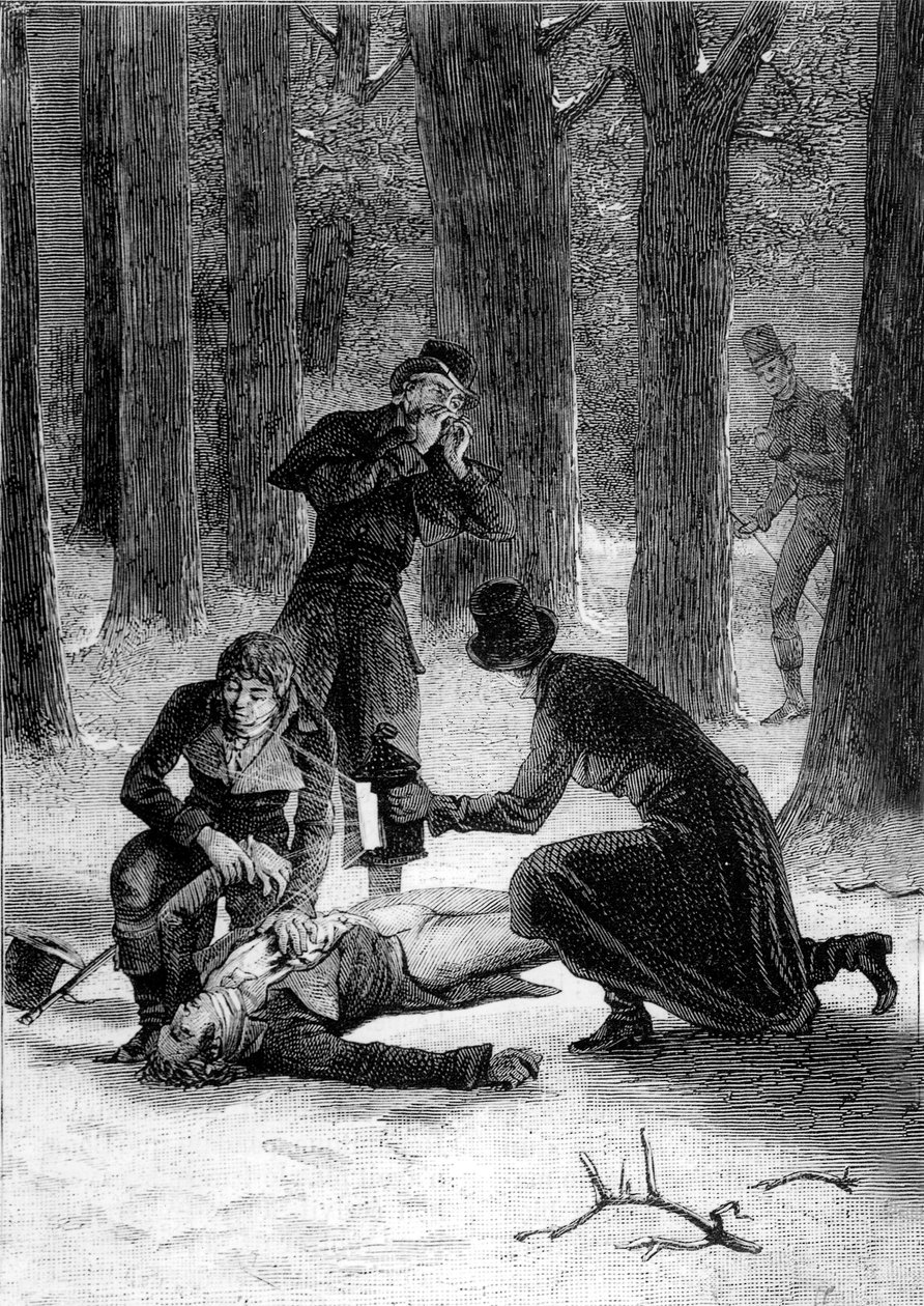 Murder of Philippe Lebon (1769-1804) inventor in 1804, on Le havre road, engraving بواسطة غير معروف