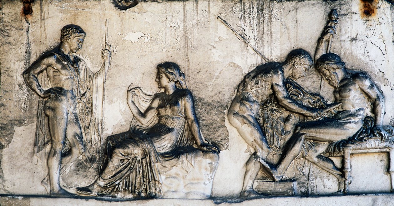 أسطورة Telephus ، بيت الإغاثة من Telephus ، Herculaneum ، كامبانيا ، إيطاليا ، الحضارة الرومانية بواسطة فنان غير معروف