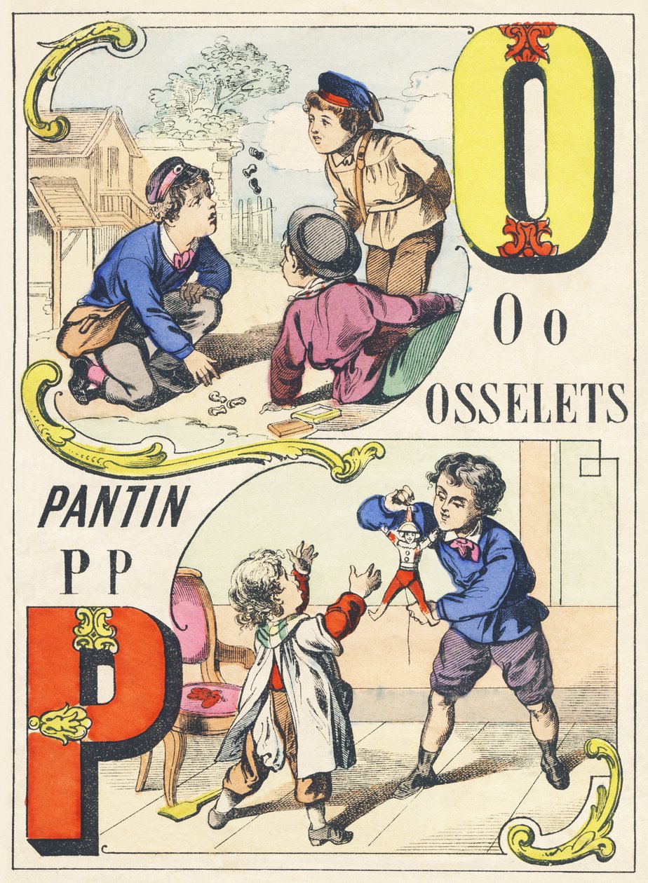 OP: osselets، pantin - Games Alphabet، c.1890 (رسم توضيحي) بواسطة غير معروف