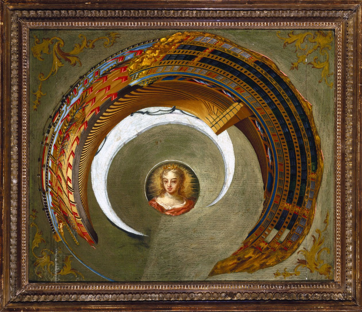 الأوهام البصرية لوحة صورة بصرية مشوهة لسفينة ، ج 1744-1774 بواسطة غير معروف