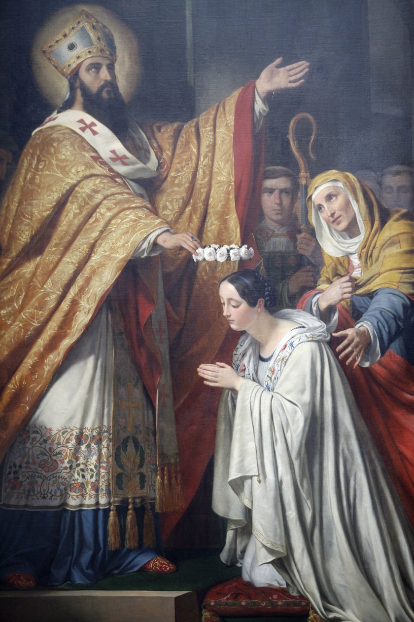 Paris, France Saint-Medard church Saint Medard crowning a young virtuous girl by Louis Dupre (1837), Paris, France بواسطة غير معروف