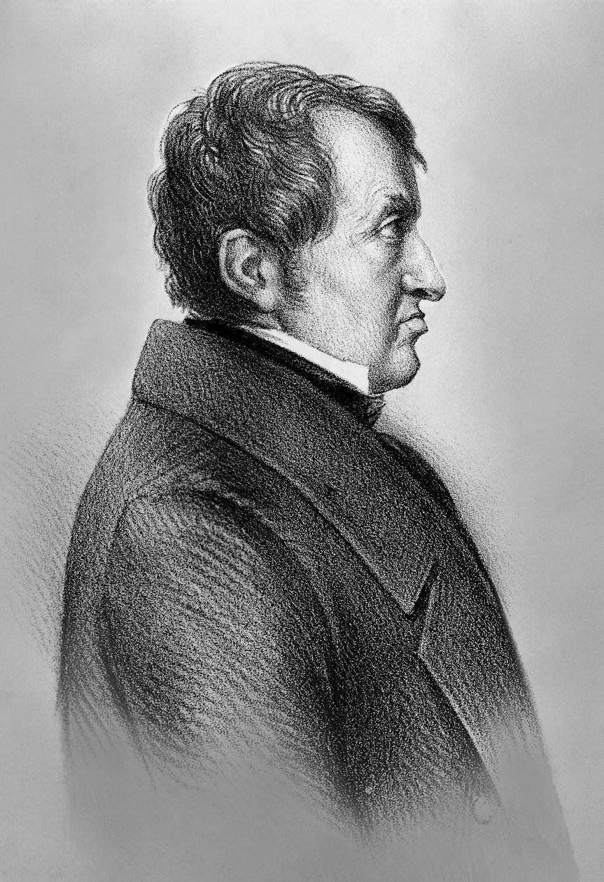 صورة لأندريه ماري أمبير (1775-1836) ، عالم فيزياء ورياضيات فرنسي وأحد مؤسسي علم الكهرومغناطيسية الكلاسيكية بواسطة فنان غير معروف