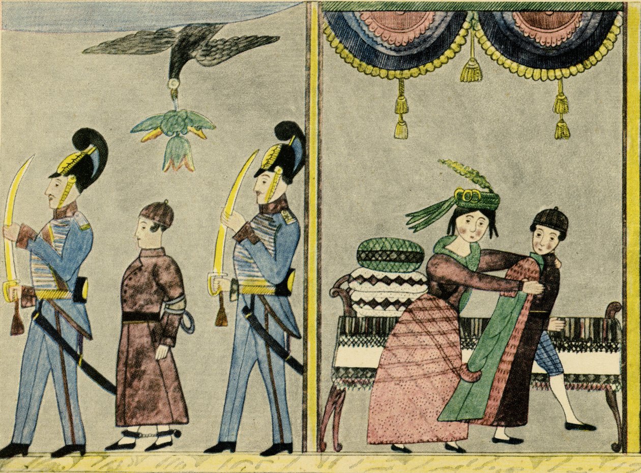 زوجة فوطيفار تحاول إغواء يوسف في مصر - الكتاب المقدس بواسطة فنان غير معروف