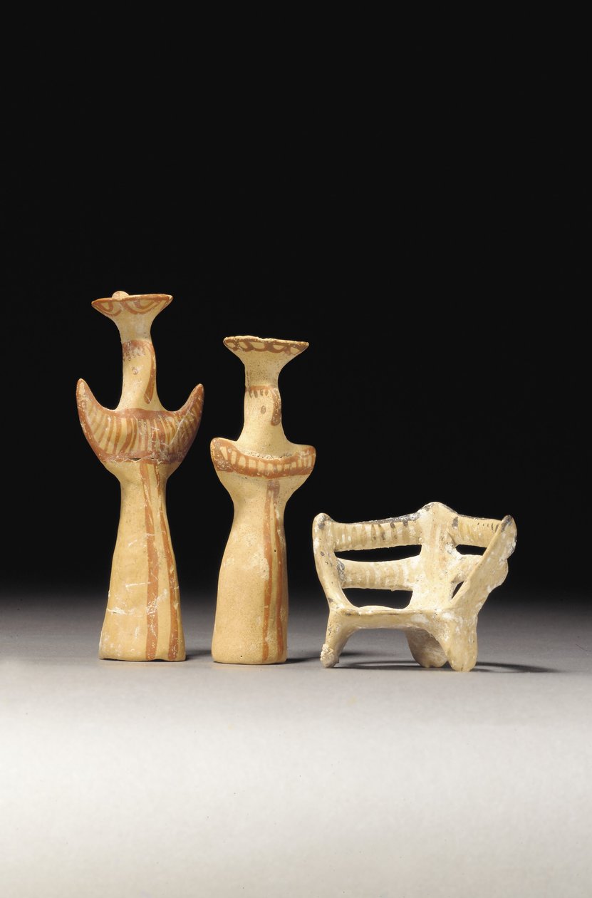 المعبود الأنثوي من نوع Psi ، المعبود الأنثوي من نوع تاو ، ونموذج العرش ، 1400-1200 قبل الميلاد بواسطة غير معروف