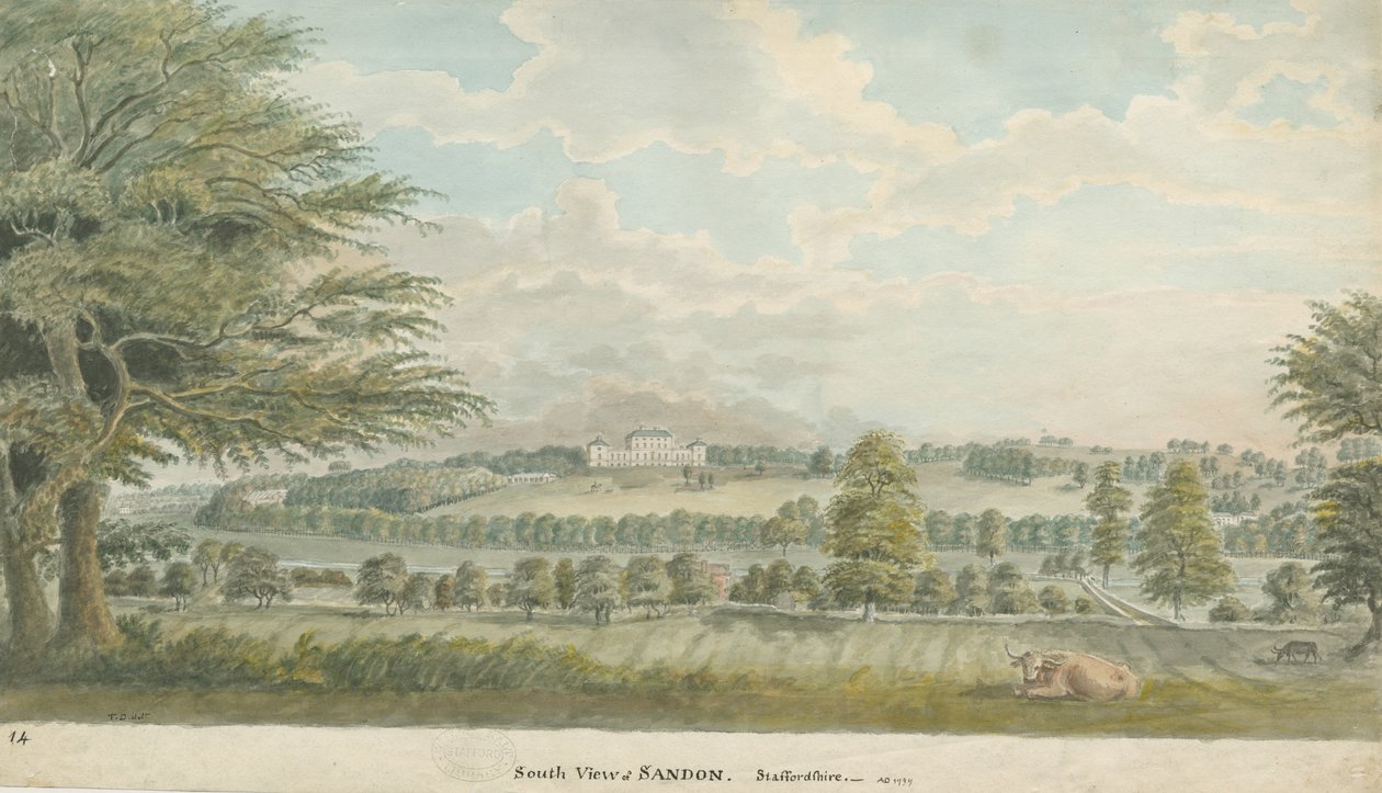 قاعة ساندون: الرسم بالألوان المائية ، 1797 بواسطة غير معروف