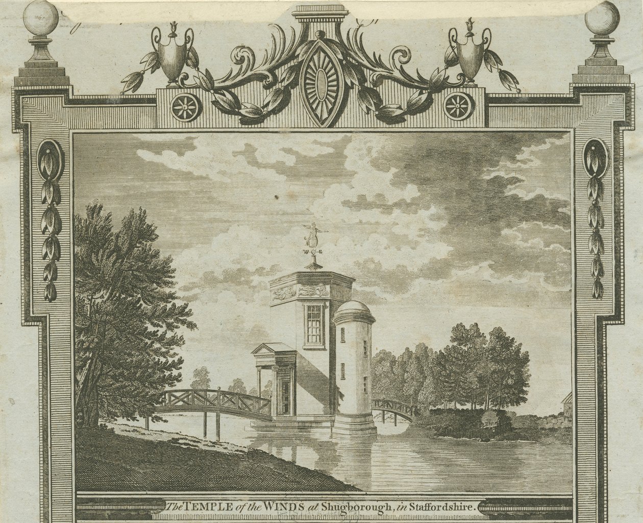 Shugborough - معبد الرياح: engraving، nd [c 1770] بواسطة غير معروف