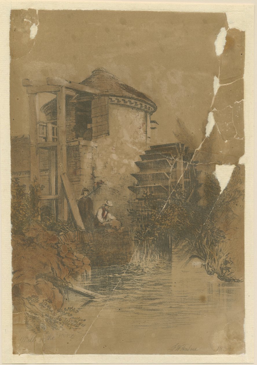ستوك أبون ترينت - Boothen Mill: الطباعة الحجرية الملونة ، 1839 بواسطة غير معروف