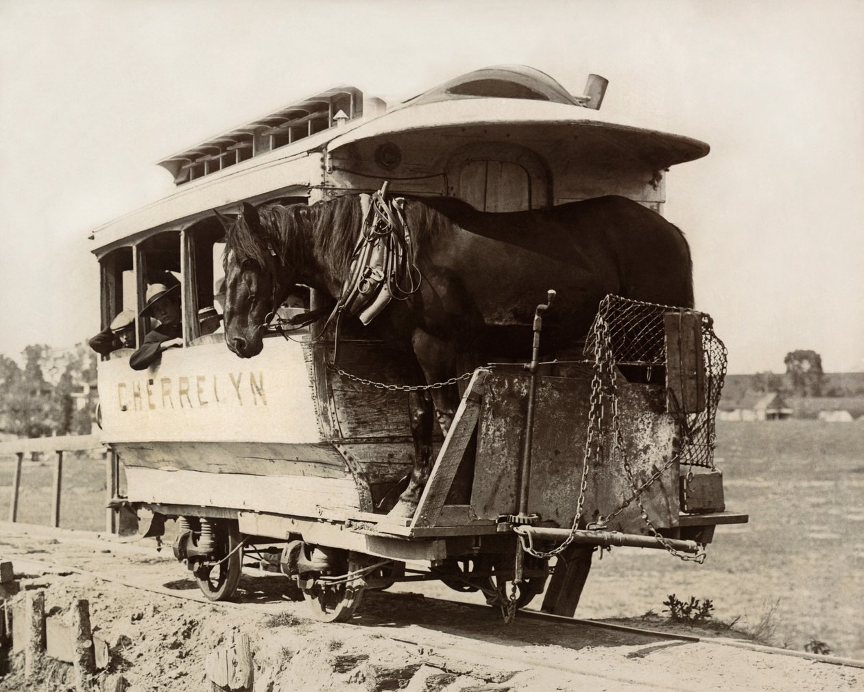سيارة Cherrelyn Horse Car ، دنفر ، كولورادو ، c1890 (b / w photo) بواسطة نيكولاس ليز