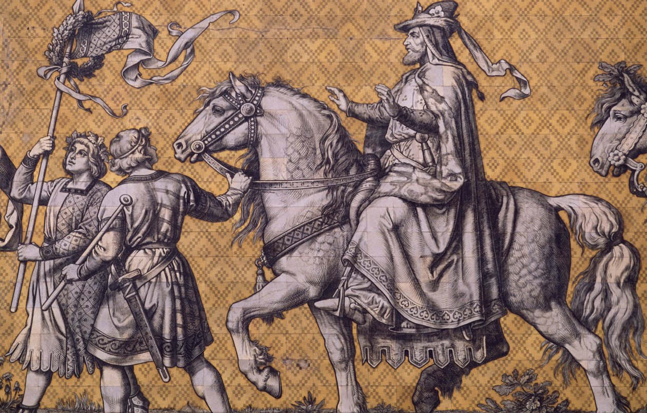 Fürstenzug (موكب الأمراء) (بلاط السيراميك) بواسطة فنان غير معروف