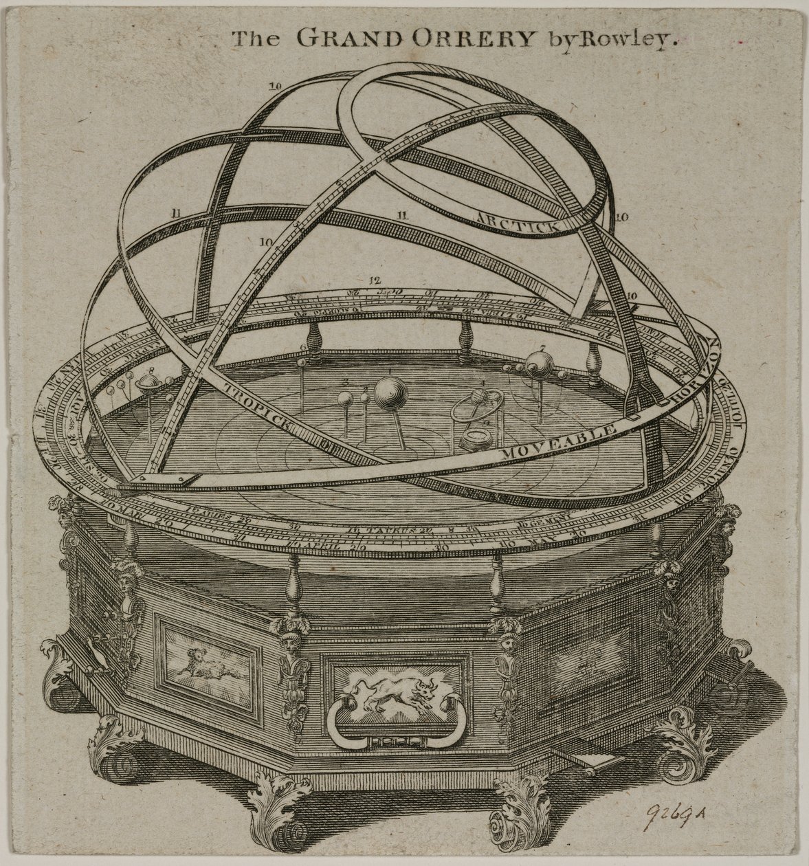"The Grand Orrery by Rowley" ، لندن بواسطة غير معروف
