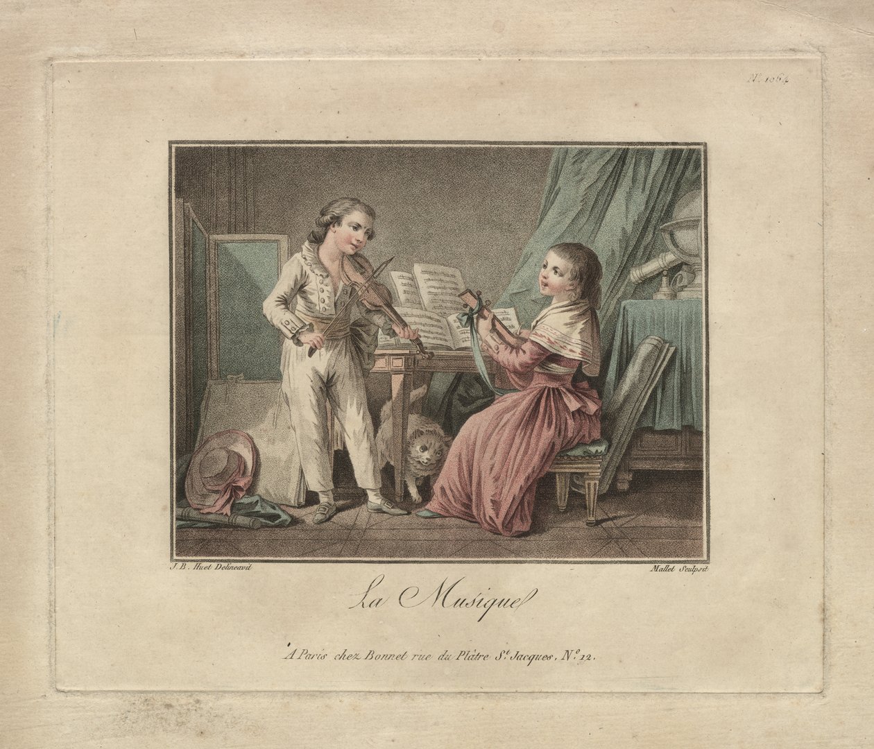 الموسيقى ، 1780 (نقش) بواسطة فنان غير معروف