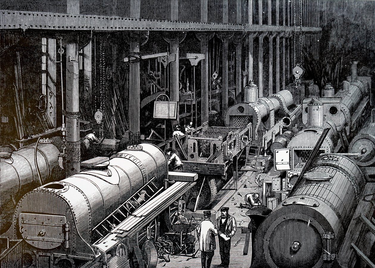 أرضية التصنيع لشركة Robert Stephenson and Company. بواسطة غير معروف