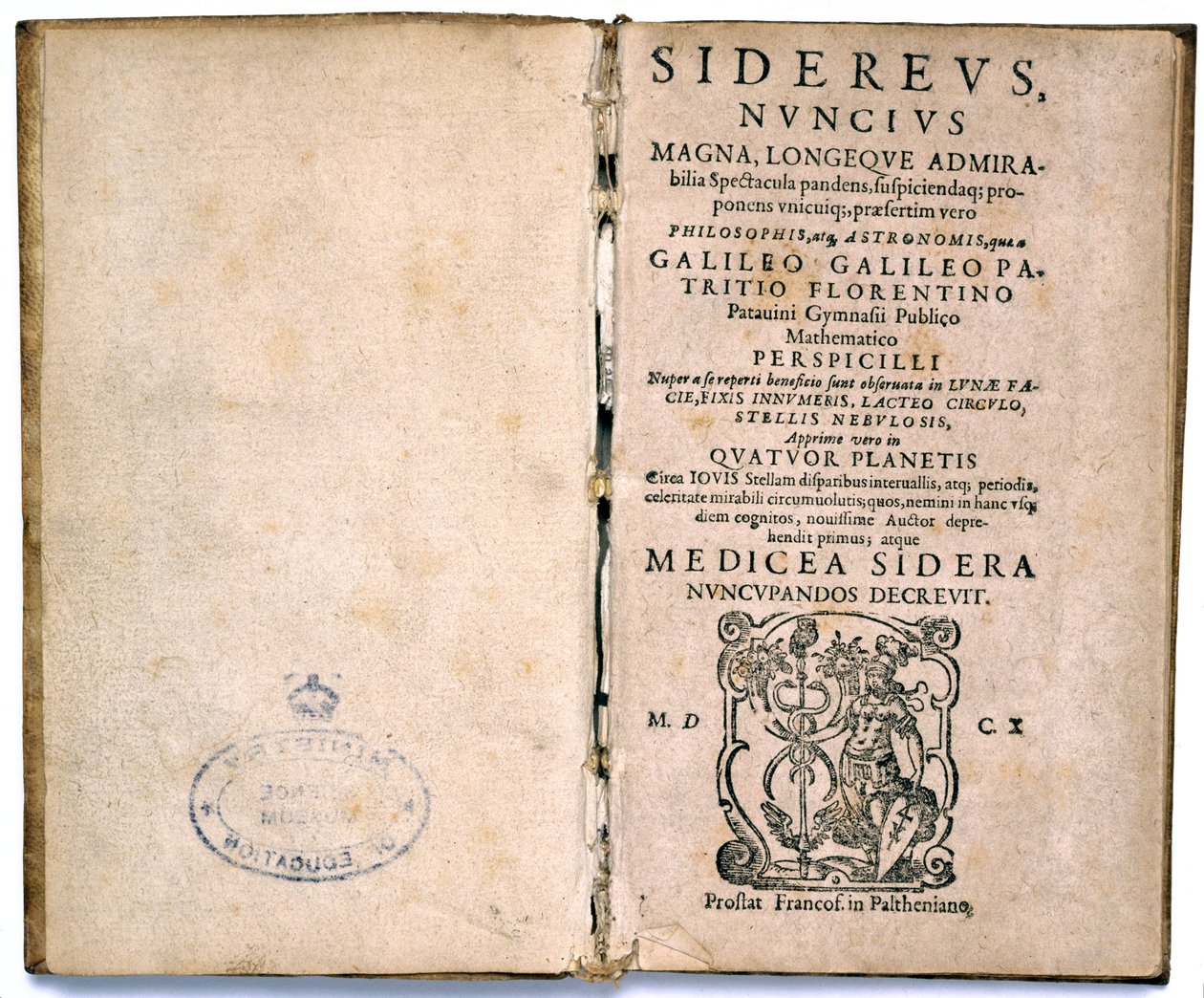 Title page from Galileo