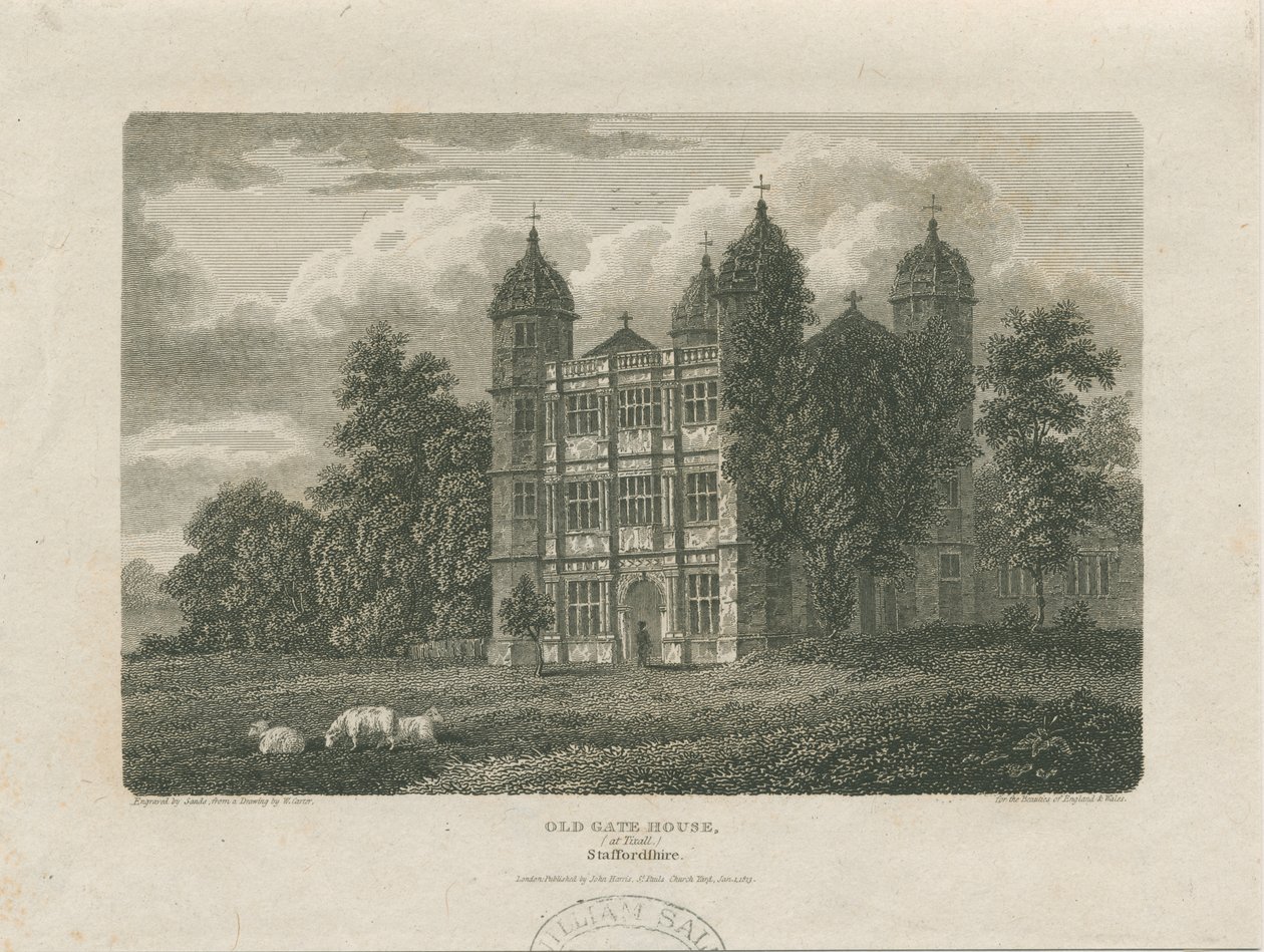 قاعة Tixall - Gatehouse: نقش ، 25 نوفمبر 1775 بواسطة غير معروف