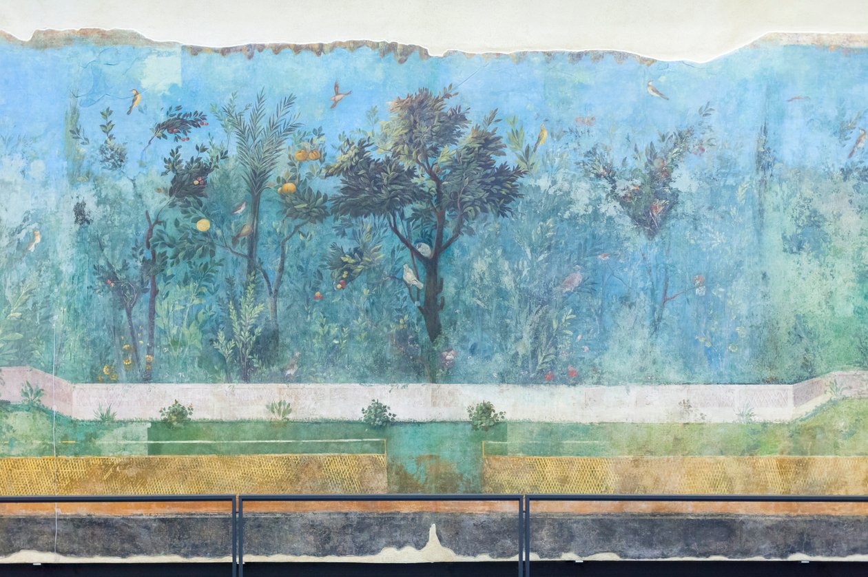 Triclinium of the House of Livia ، جدارية ، 20-10 قبل الميلاد ، المتحف الوطني في روما (المتحف الوطني الروماني) ، روما ، إيطاليا بواسطة فنان غير معروف