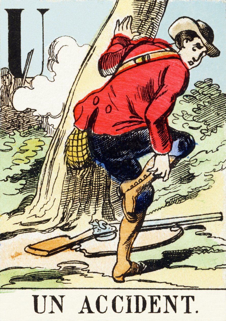 U: Un accident - The Hunting Alphabet، c.1890 (نقش) بواسطة غير معروف