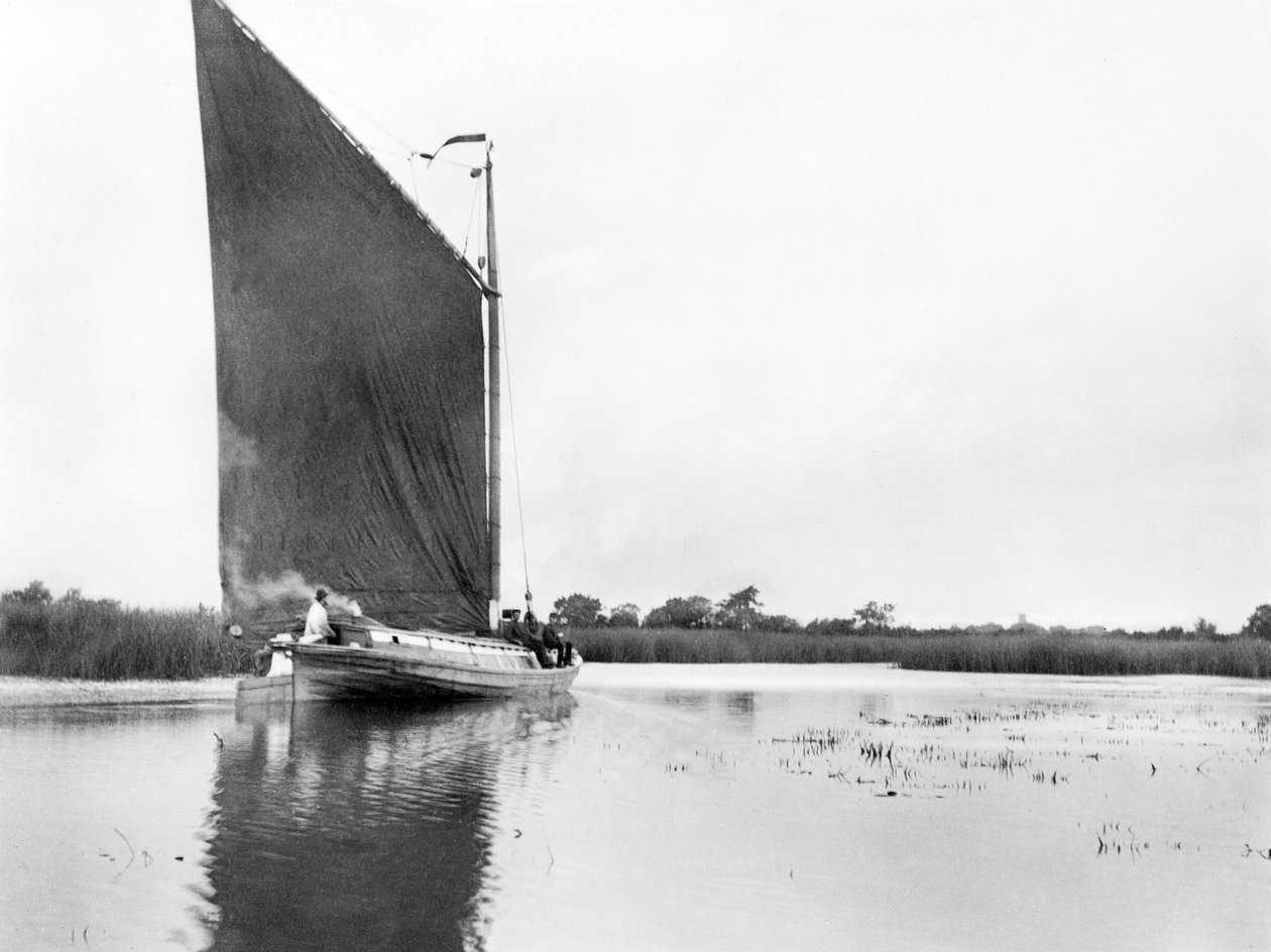 المملكة المتحدة: A Wherry on the River Bure بالقرب من Ranworth. نورفولك برودز ، بواسطة غير معروف