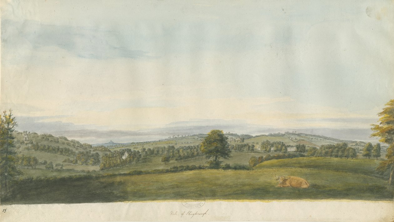 Vale of Shugborough: لوحة ألوان مائية ، بدون تاريخ [أواخر القرن الثامن عشر] بواسطة غير معروف