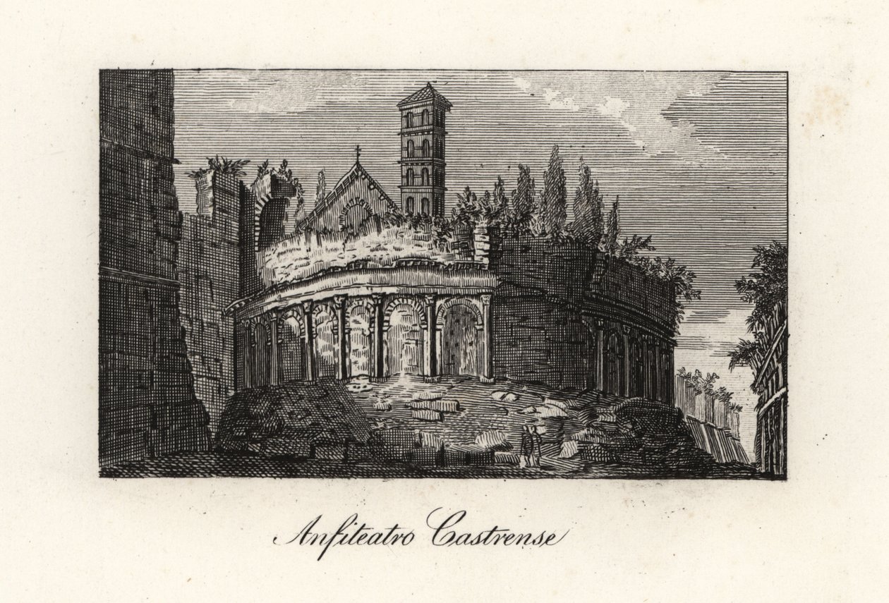 منظر مدرج في Castrense و Aurelian Walls ، روما بواسطة غير معروف