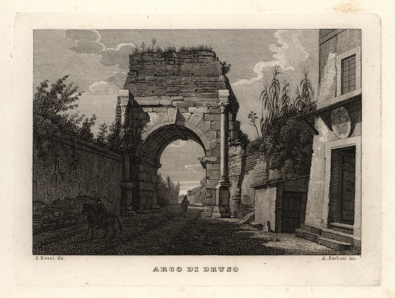 منظر لقوس Drusus ، Arco di Druso ، روما بواسطة غير معروف