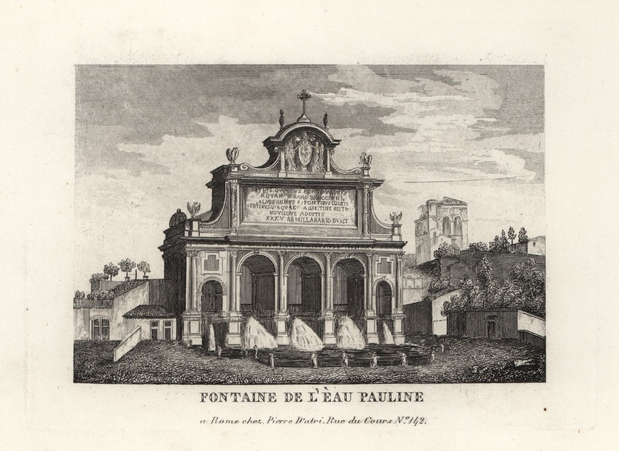منظر لـ Fontana dell'Acqua Paola أو Il Fontanone ، Fontaine de l'Eau Pauline ، روما بواسطة غير معروف