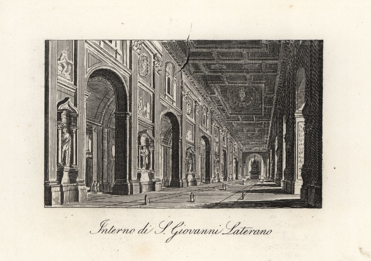 منظر للداخل من Archbasilica of St. John Lateran ، S. Giovanni Laterano ، روما بواسطة غير معروف