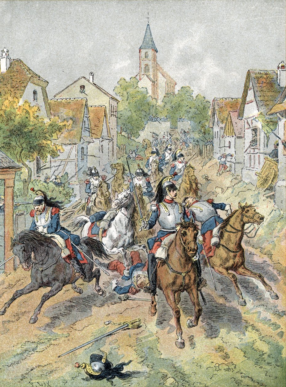 حرب 1870: تهمة cuirassiers خلال معركة Froeschwiller-Woerth (1870) بواسطة فنان غير معروف