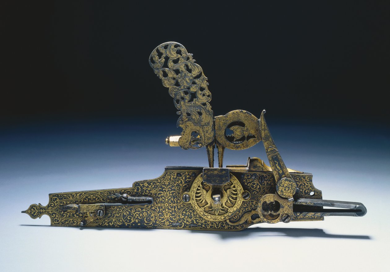 قفل عجلة من بندقية صيد ، c.1660-1720 بواسطة غير معروف