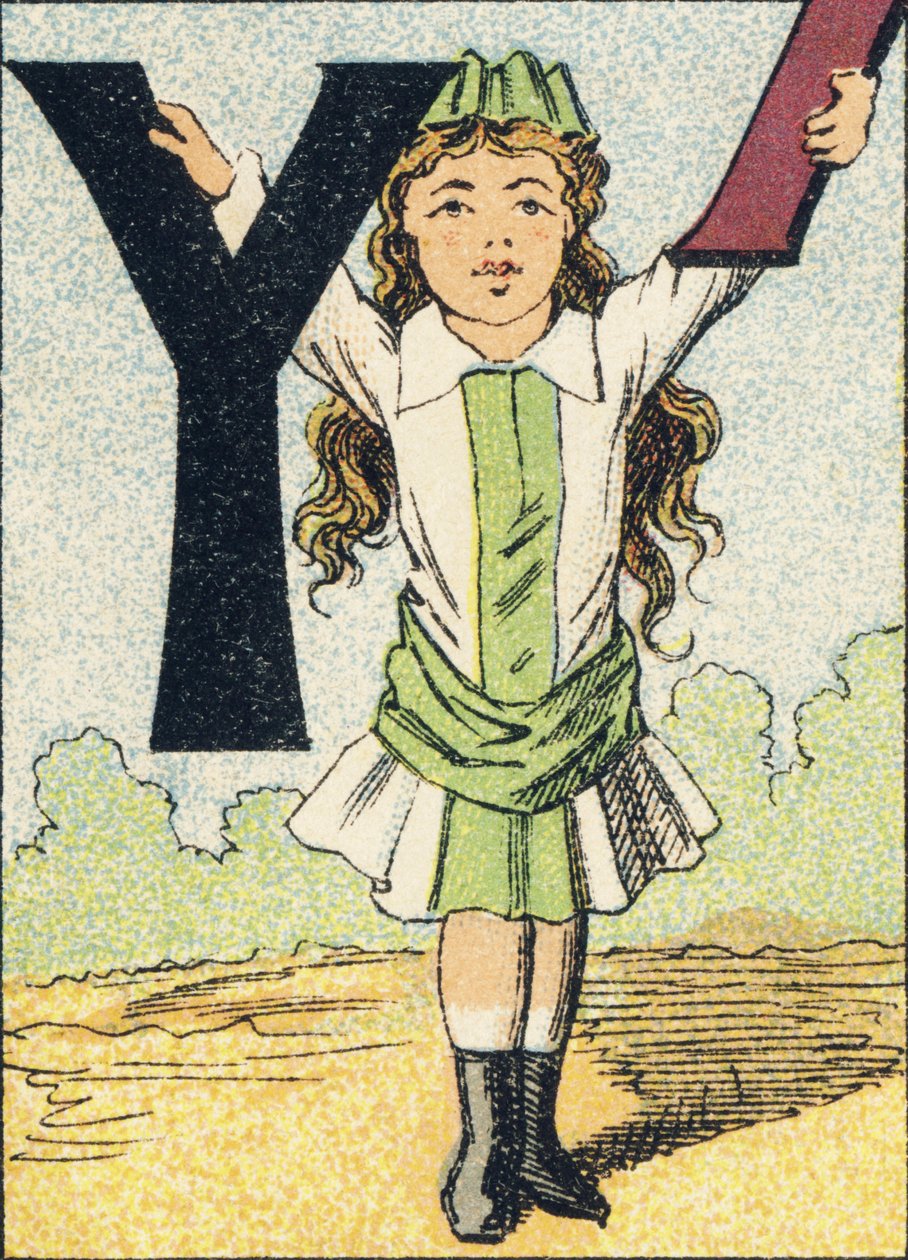ص- نقش مستخرج من ABCD des petits filles. Pellerin & Cie ، ناشر طابعة ، Epinal ، حوالي 1890. Serie A. الأبعاد: 19 × 13.5 سم. بواسطة غير معروف