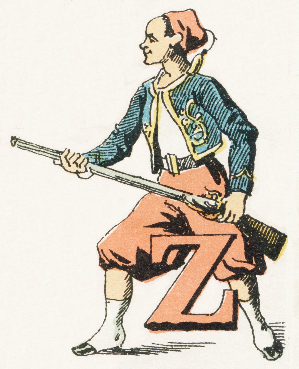 Z - Zouave - الأبجدية الطفولية ، طبعات Gordinne 1920 (نقش) بواسطة غير معروف