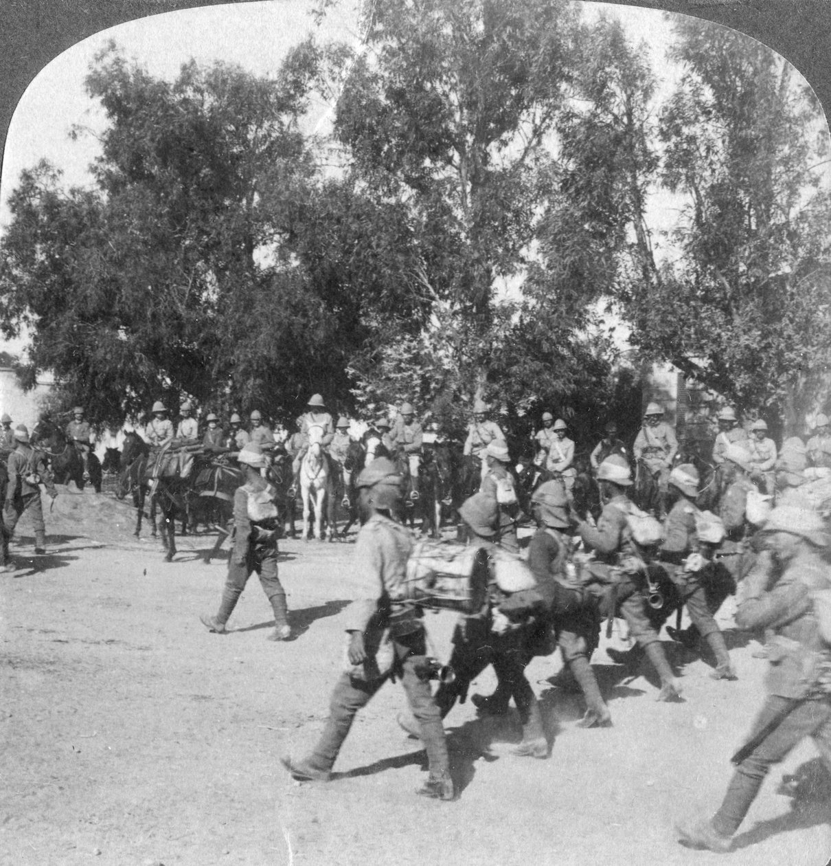القادة البريطانيون يراجعون القوات التي دخلت كرونشتات ، جنوب أفريقيا ، حرب البوير ، 1901 بواسطة أندروود أند أندروود