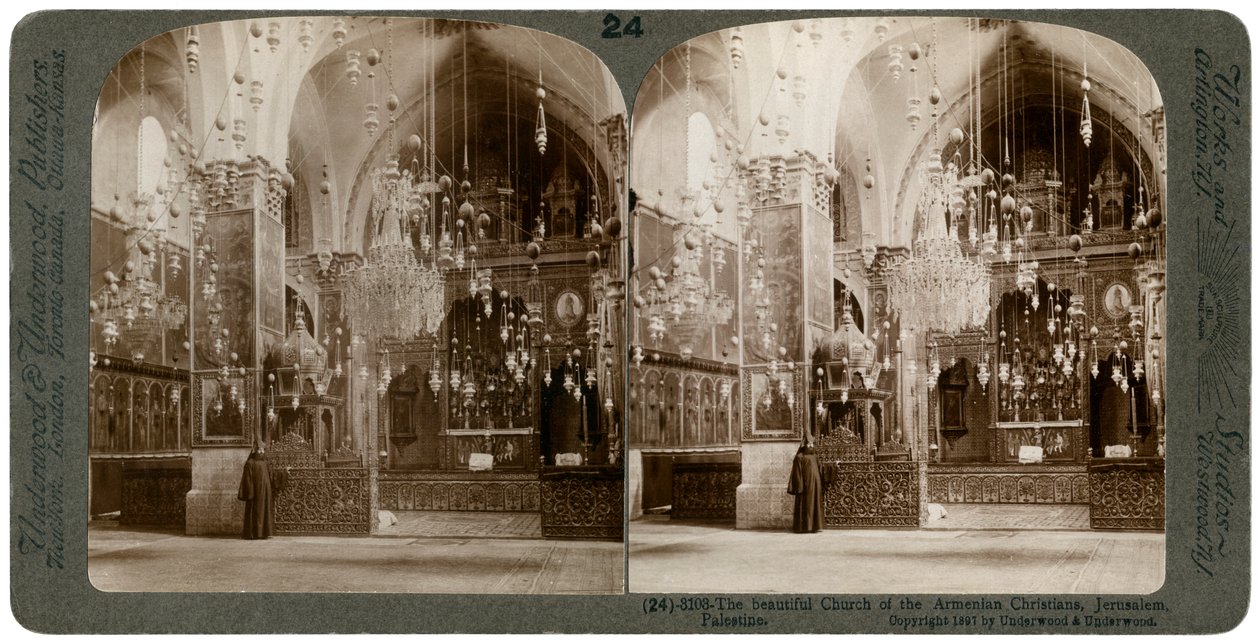 كنيسة المسيحيين الأرمن ، القدس ، فلسطين ، 1897. بواسطة أندروود أند أندروود