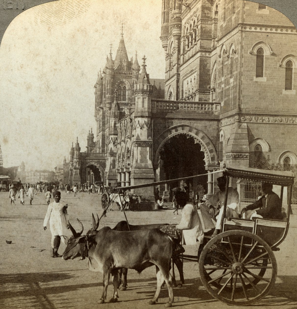 Ekka ، خارج محطة فيكتوريا ، بومباي ، الهند ، ج 1900. بواسطة أندروود أند أندروود
