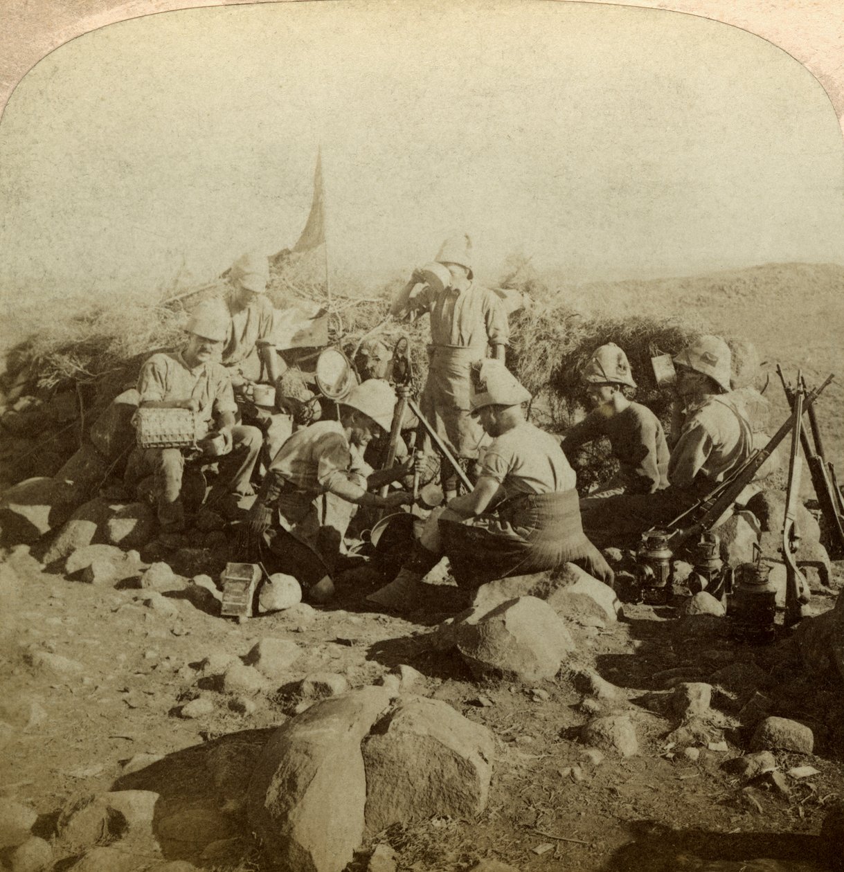 إشارات Gordon Highland على Signal Hill ، Euslin ، جنوب أفريقيا ، حرب البوير ، 1899-1902. بواسطة أندروود أند أندروود