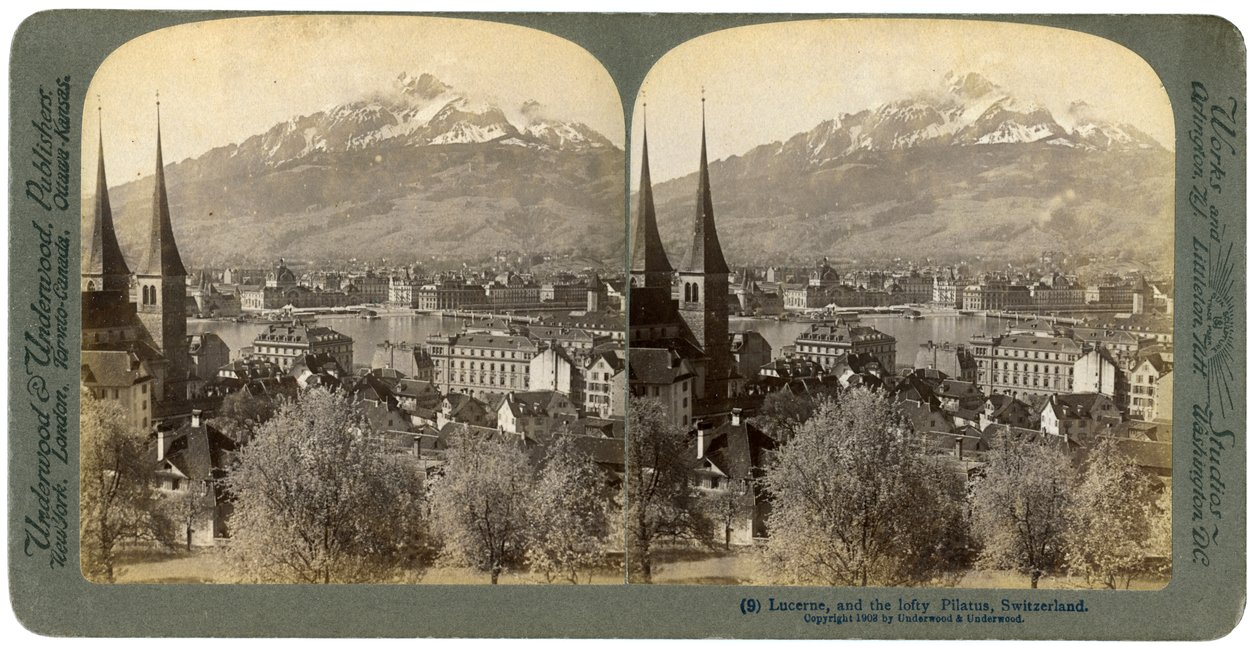 لوسيرن وجبل بيلاتوس ، سويسرا ، 1903. بواسطة أندروود أند أندروود
