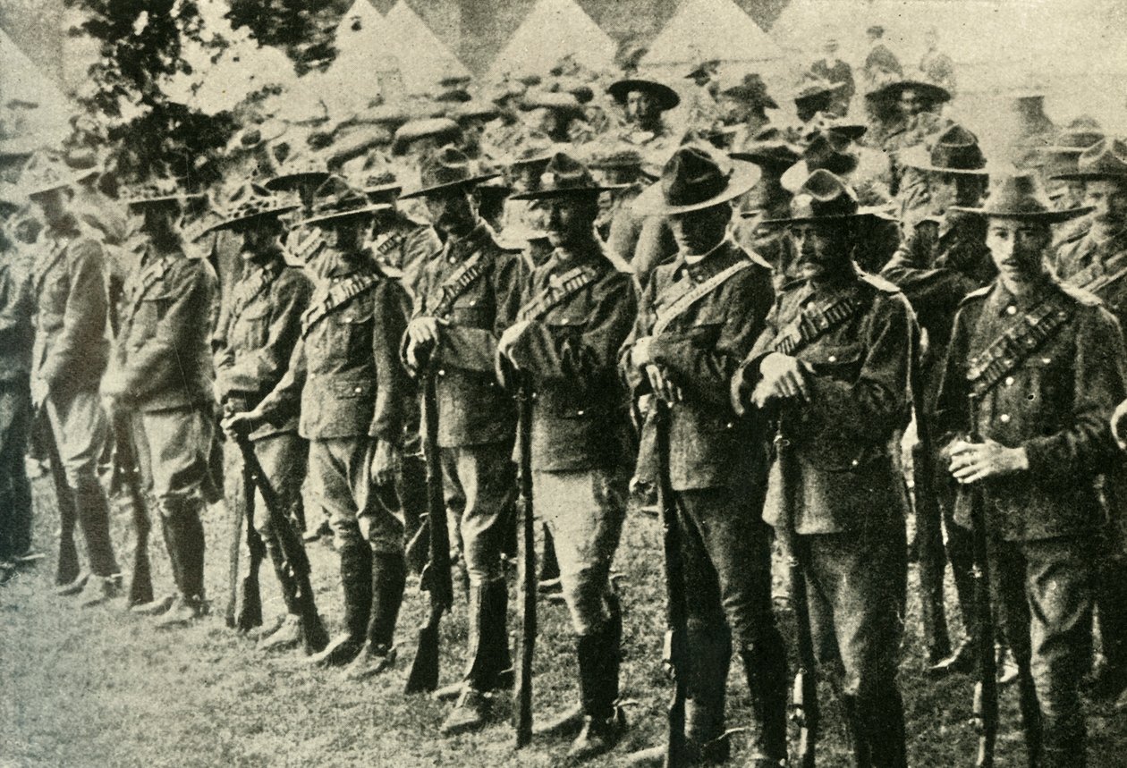 جنود من أستراليا ونيوزيلندا وكندا وجنوب إفريقيا ، 1914-1918 ، c1920. بواسطة أندروود أند أندروود