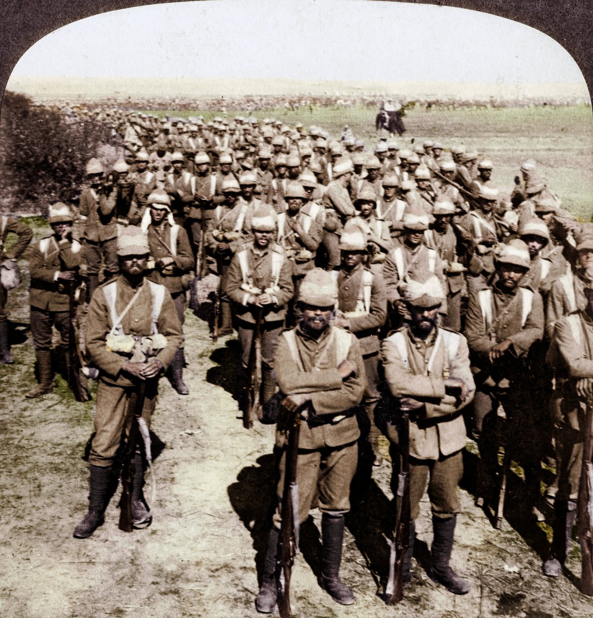 لواء الحرس في المسيرة إلى كرونشتات ، جنوب أفريقيا ، حرب البوير ، 1900. بواسطة أندروود أند أندروود