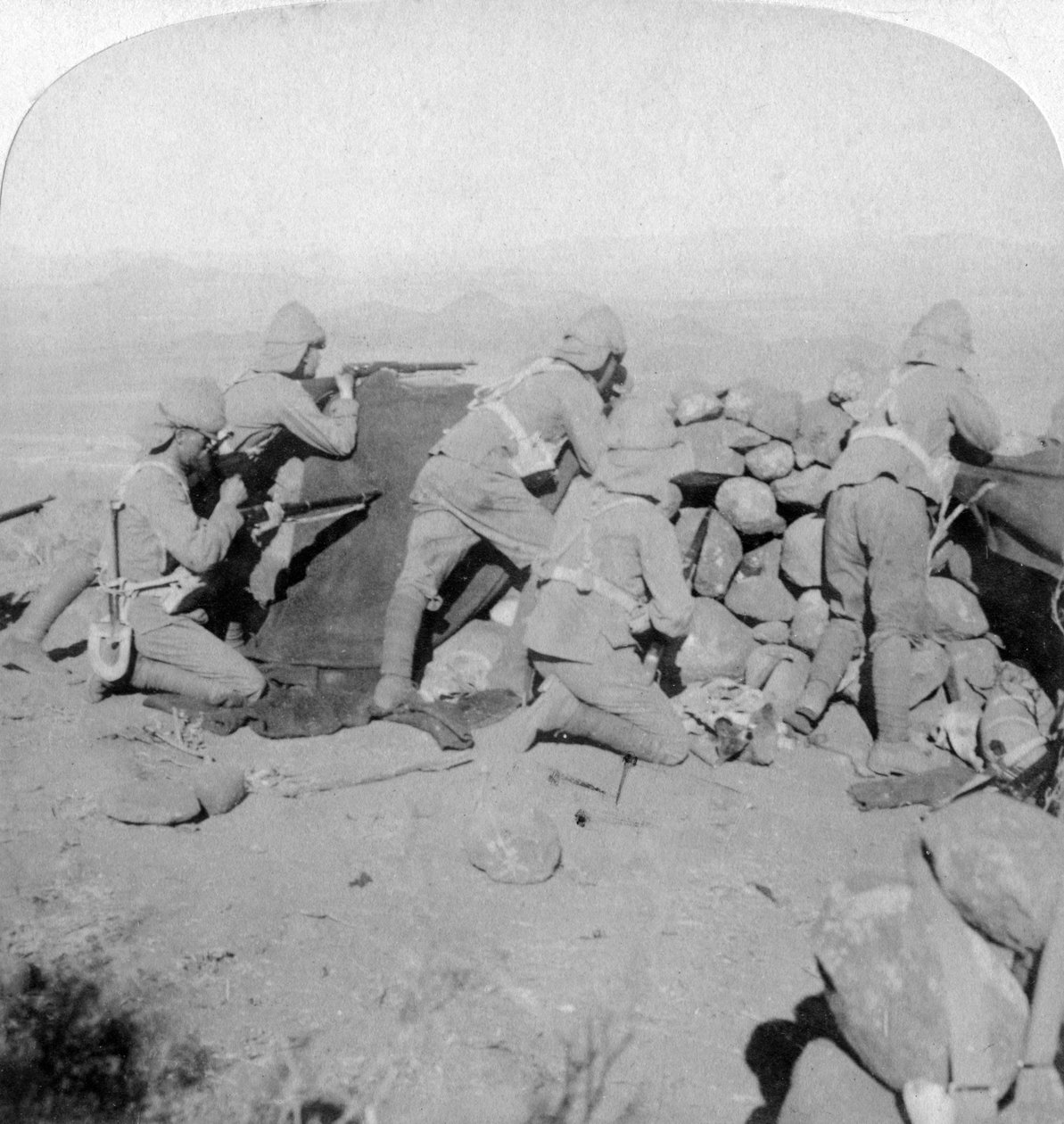 القوات المدافعة عن نيوزيلندا هيل ، سلينجرفونتين ، جنوب أفريقيا ، 25 يناير 1900. بواسطة أندروود أند أندروود
