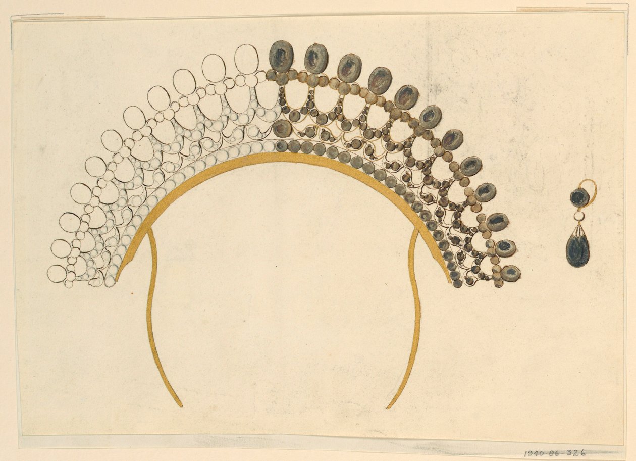 رسم وتصميم لمشط وحلق ، كاليفورنيا. 1815 بواسطة غير معروف