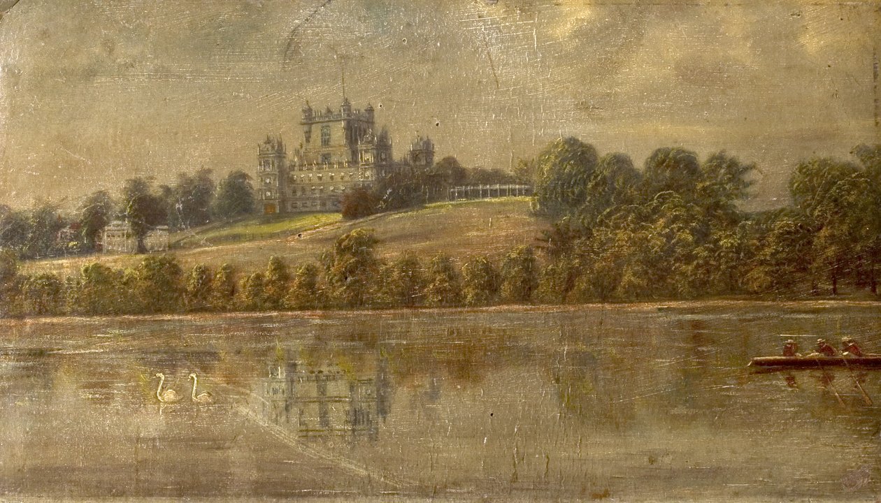 Wollaton Hall ، نوتنغهام ، من البحيرة ، c.1890 بواسطة غير معروف