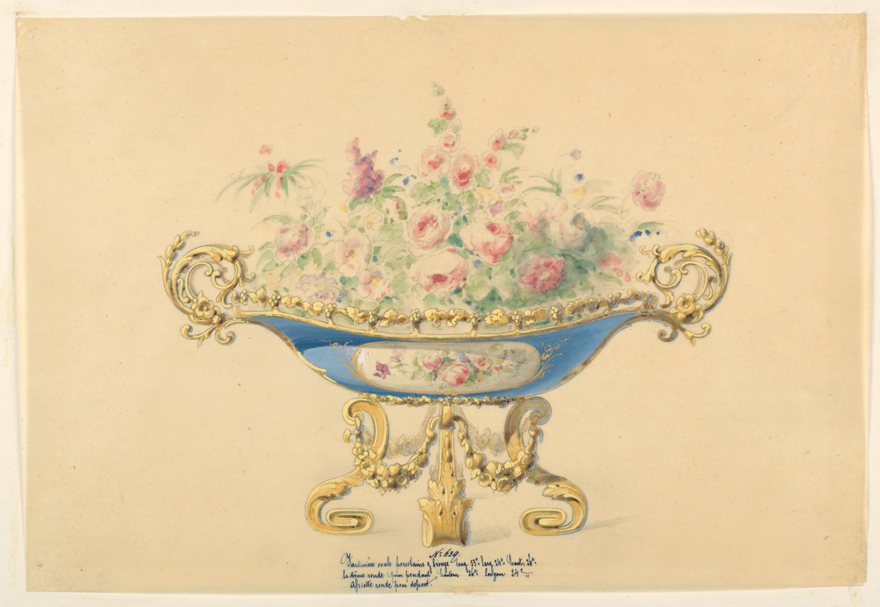 الرسم والتصميم ل Jardiniere ، كاليفورنيا. 1855 بواسطة غير معروف