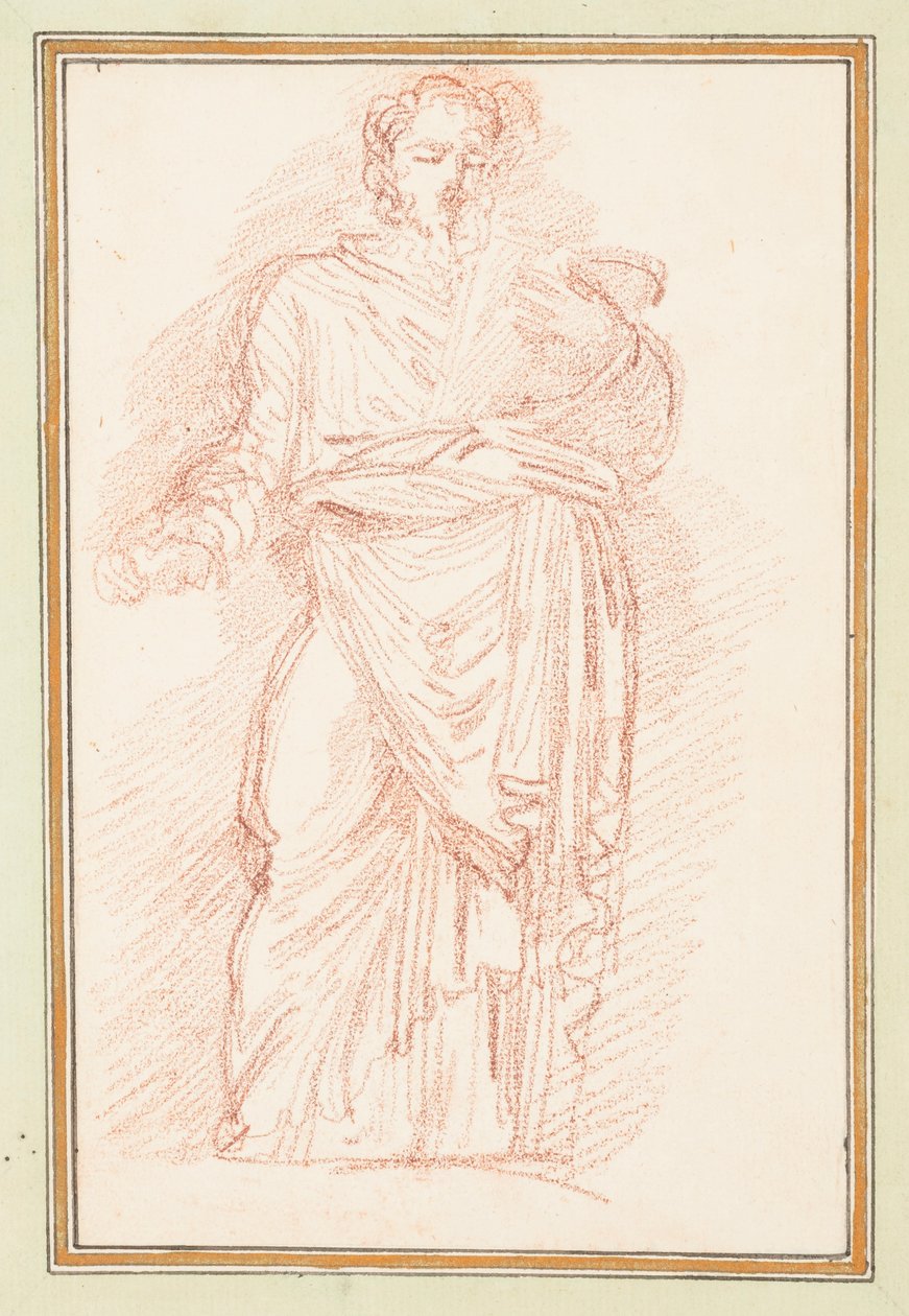 رسم ، شخصية ملبسة ، بربطة عنق حول الخصر ، كاليفورنيا. 1759–70 بواسطة غير معروف