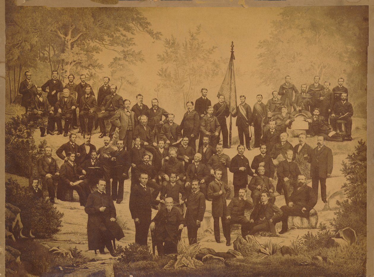 Oberursel Gesellenverein 1881 صورة بانورامية مع رئيس القس Wilhelm Tripp بواسطة غير معروف