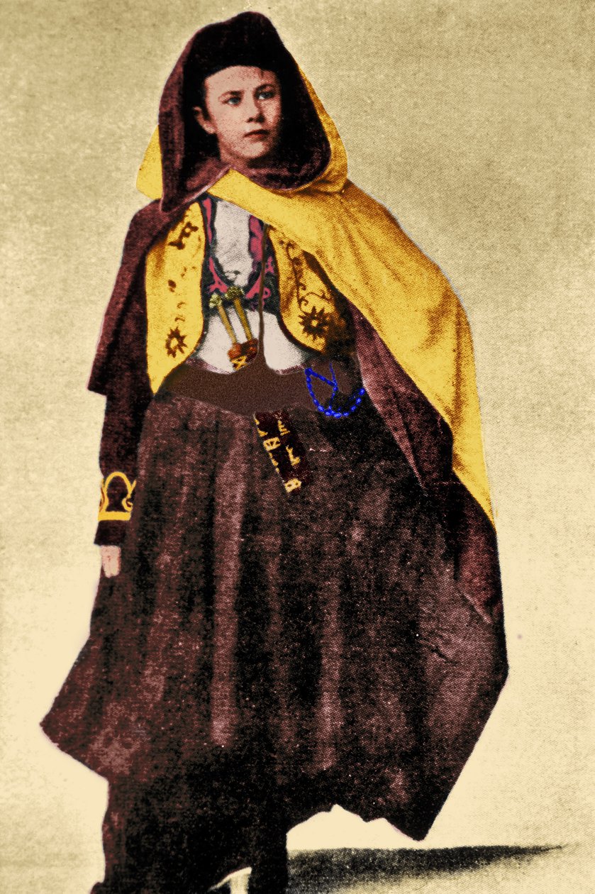 المستكشف السويسري إيزابيل إبرهاردت يرتدي زيًا عربيًا ، c.1897 (تلوين لاحقًا) بواسطة غير معروف