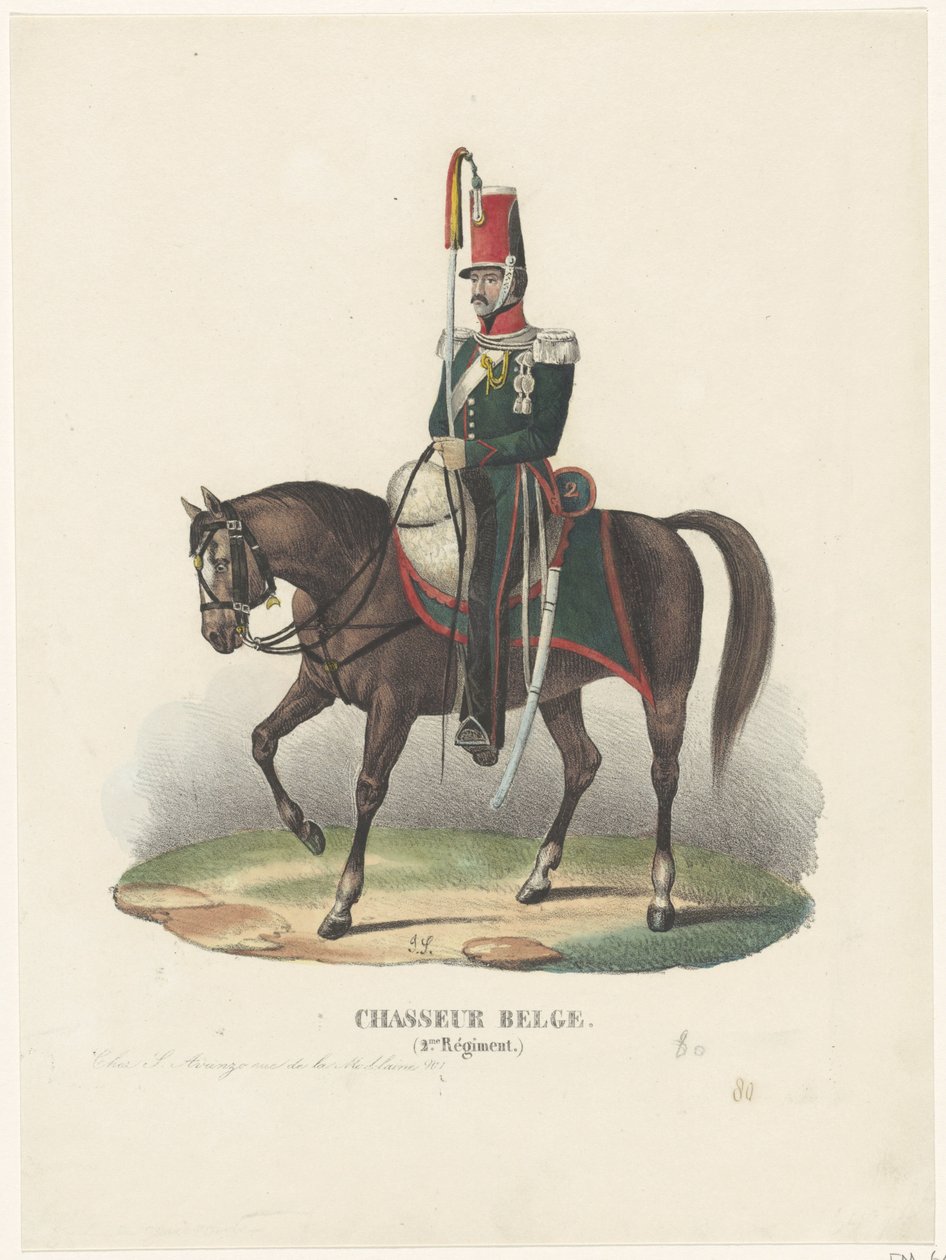 صياد متطوع بلجيكي ، 1830 Chasseur Belge (2.me Régiment) (العنوان على الكائن) بواسطة غير معروف