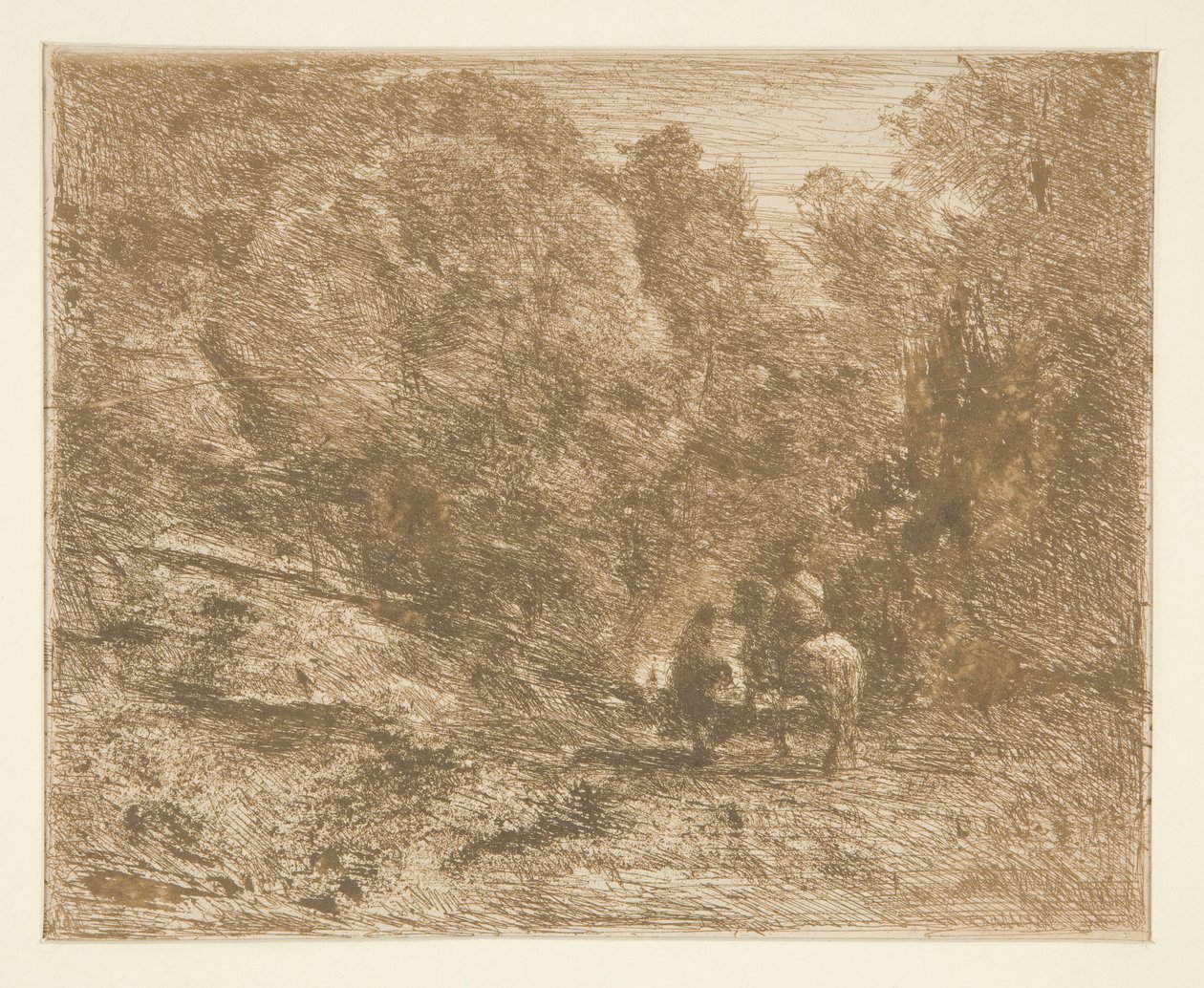 La Cavalier en for؟ t et le pi؟ ton [فارس في الغابة والمسافر على الأقدام] بواسطة غير معروف