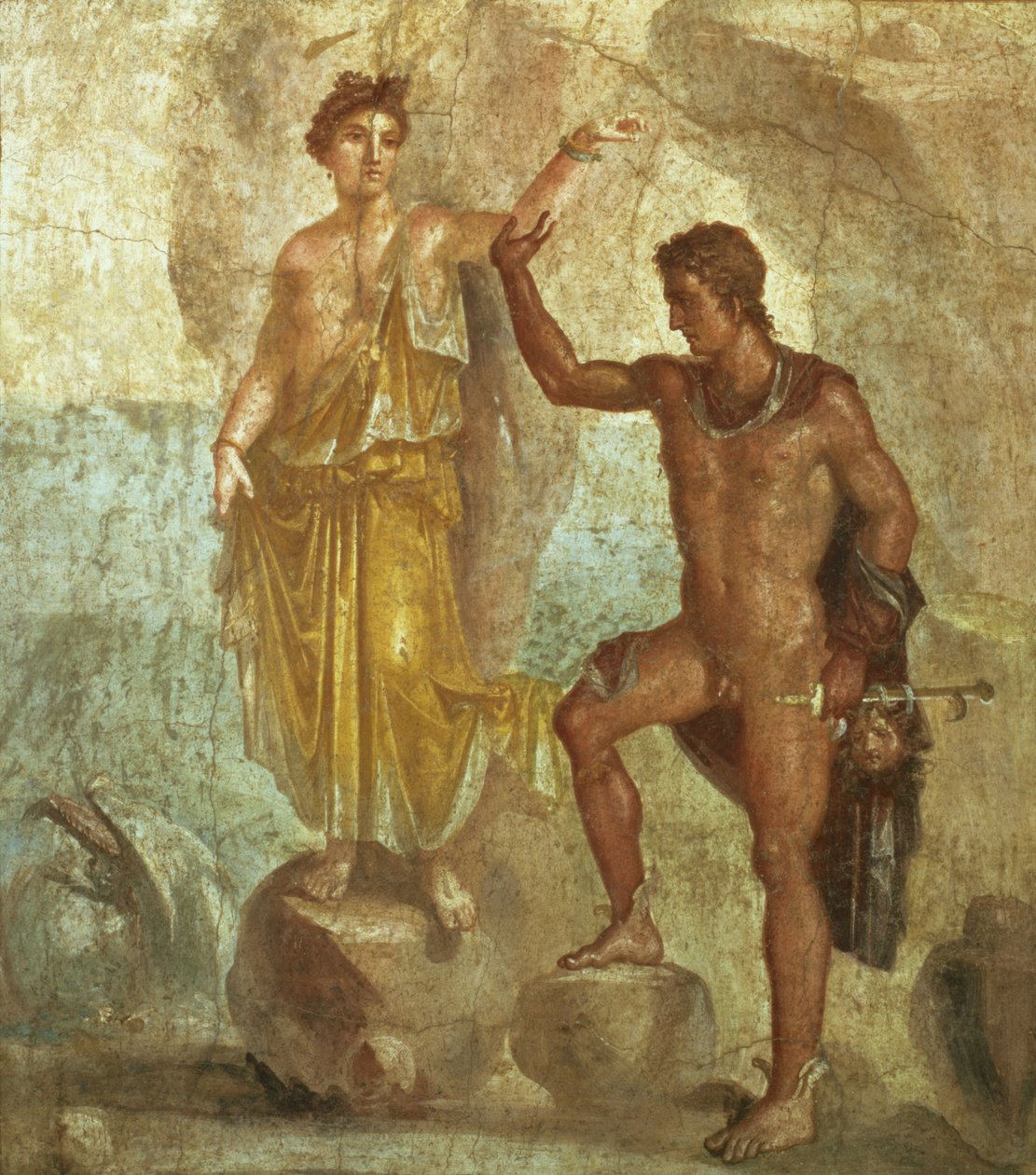 Perseus freeing Andromeda ، من House of Castor and Pollux ، Pompeii ، النمط الزخرفي الرابع ، c.50-79 م بواسطة غير معروف